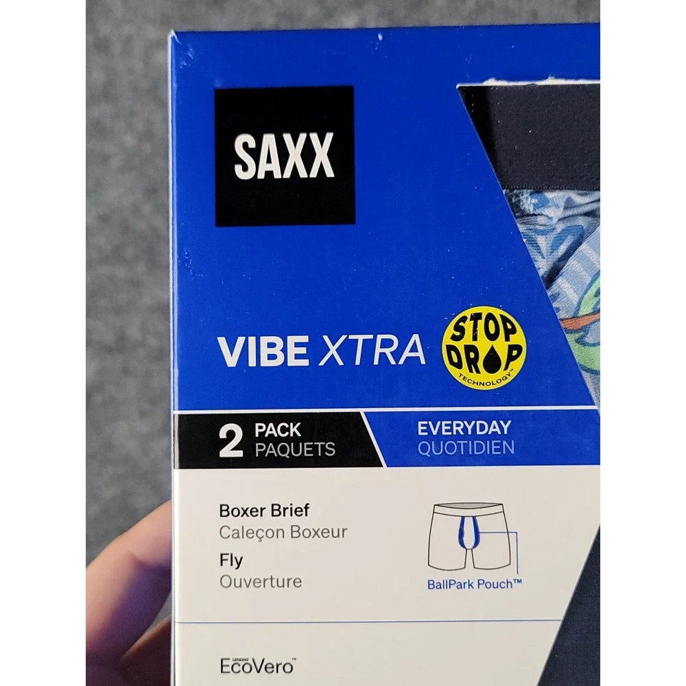 SAXX Vibe XTRA Boxer Brief 2 Pack Mens Medium Super Soft Moisture Wicking NEW